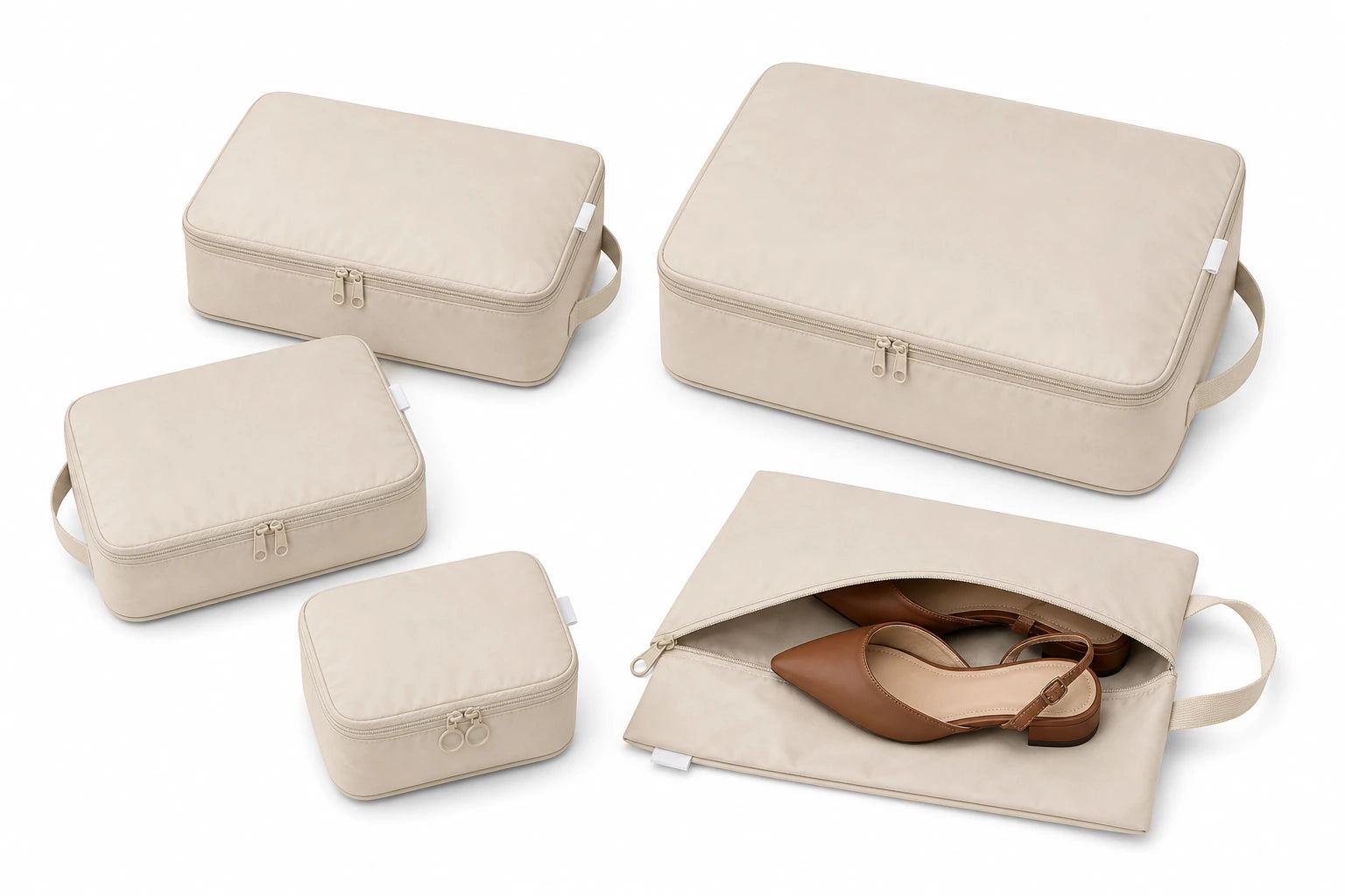 VOYO Beige 5-piece travel set checkout image